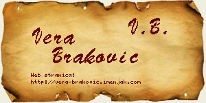 Vera Braković vizit kartica